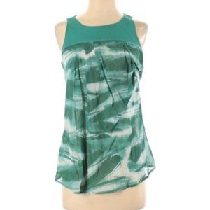 BCBGeneration Sleeveless Teal and White Boho Style Top NWT